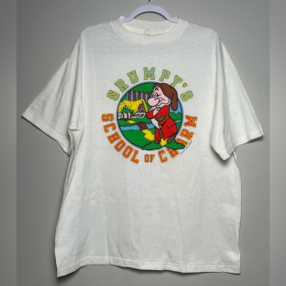 Disney Other - Vintage 90’s Disney Grumpy School Of Charm Single Stitch Tee Men Size XL Ivory